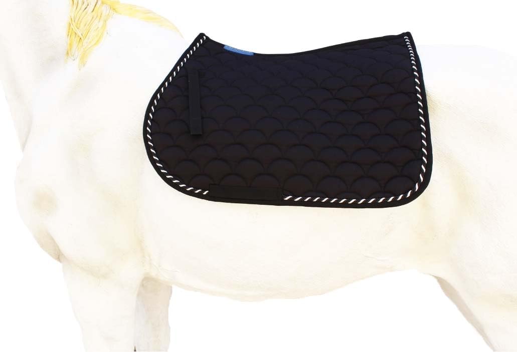 Horse English Quilted Contoured All-Purpose Trail Saddle Pad Black 7296BK