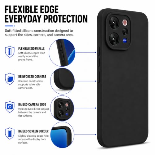 Image of FIRST MART Matte Silicone Back Cover for Vivo V70 & V70 Elite- Black