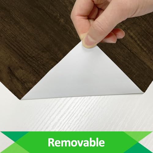 Papel pintado de madera marrón extraíble e impermeable para forrar mesas 8