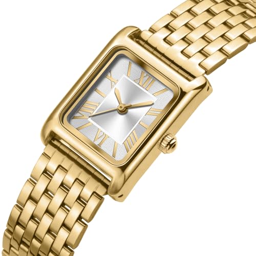 Image of Asan Ge Watches for Women Vintage Bracelet Roman Dial Japanese Movement Rectangular Case Watch 3ATM Waterproof Self-Adjust Watch Size Without Tools