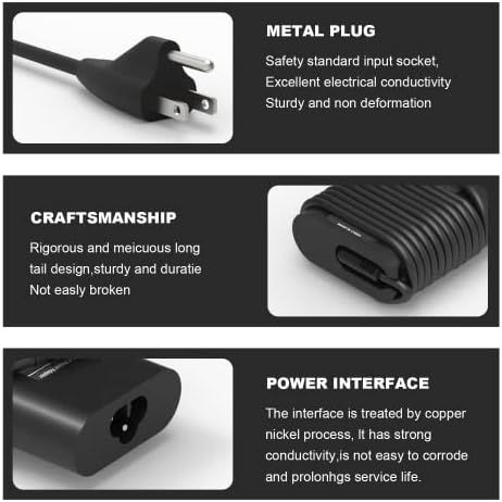 65W USB C Laptop Charger Replacement for Dell Latitude 7400 7420 7370 7275 5175 5285 5290 3400 3500 3390 5410 5420 5520 XPS 13 9350 9360 9365 9370 Chromebook 3100 3400 5190 Venue Power Supply Cord