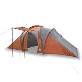 Tienda familiar de cúpula para 6 personas, tienda de campaña impermeable para camping, exterior y festivales, color gris y naranja, ideal para familias y grupos
