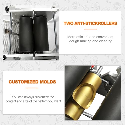 Electric Tortilla Maker, Automatic Corn Tortilla Making Machine with Non-Stick Coating & 2 Molds(4in/7in), Customize Thickness (1.5-5mm), Chapatti Machine for Sopes Roti Pita Tortilla Pizza