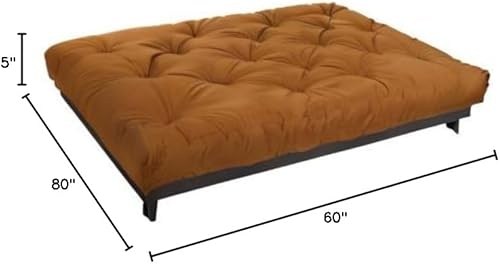 Miniatura 111 de Poly Solid - Colchón de futón completo, 8 pulgadas, color azul polvoriento Negro -,Azul,rosado (Blush Pink),Borgoña,Burnt orange,2-Burnt