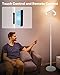 SIBRILLE White Floor Lamp, Modern Stepless Dimmable Standing Lamp 3000-6000K, 20W LED Rotatable Reading Tall Lamp, Touch & Remote Control Uplighter Floor Lamps for Living Room Bedroom Office