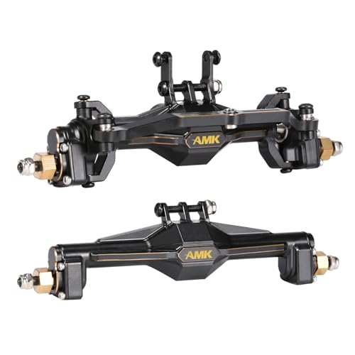 AMK 174g TRX4M Brass Portal Axles Front Rear Complete Set with 7mm Hex Wheel Hubs 4mm Adapters for 1/18 RC Crawler TRX4M Upgrades Bronc Defend K10