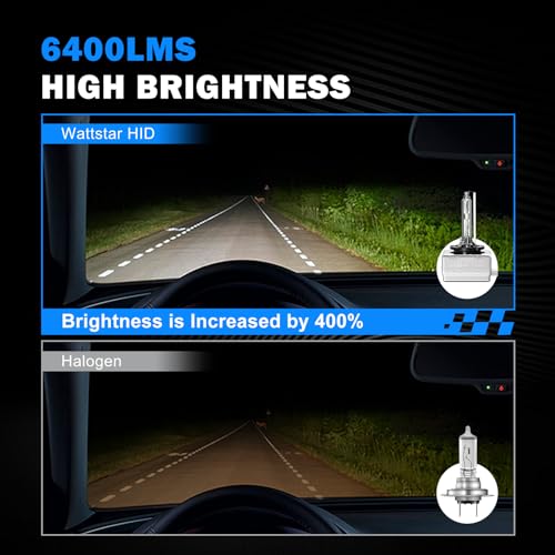 wattstar D3S Xenon Hid Headlight Bulbs, 6000K Pure White, 35W, OEM Quality Hid Headlights, 66340/42403/42302 Hid Replacement Bulbs, Pack Of Two