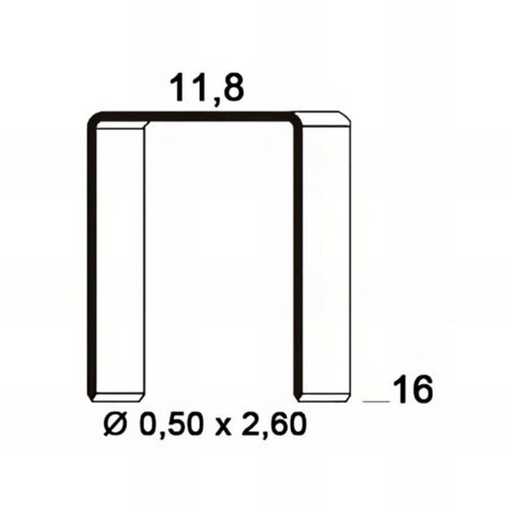 D-Work 4.000 Grapas galvanizadas Ba-16-11.8x16x0.5x2.6 mm
