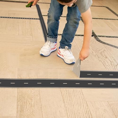 CIAODEKO Straßenband Tape Wand Grenze Aufkleber Fahrzeug Dekor Kinderzimmer Rennstrecke Wandtattoo Abnehmbare Tapete Vinyl Wandbilder DIY Dekorationen