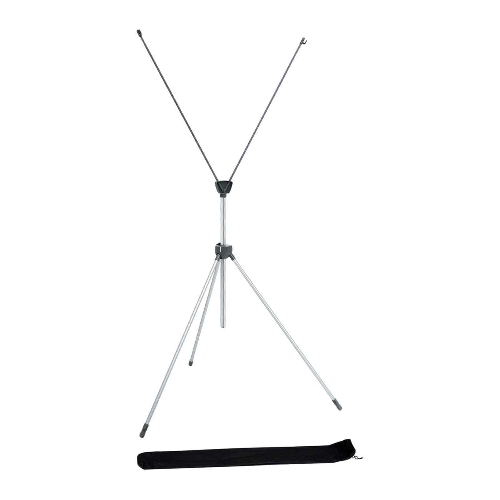 Soporte ajustable para letreros con doble pinza y altura regulable manual