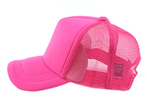Image of NYFASHION101 Plain Mesh Trucker Hat - Breathable 6-Panel Daily Snapback Cap, Customizable Ideal for DIY Embroidery & Patches