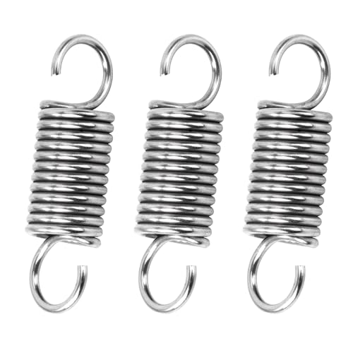 GUNGY Zugfedern mit Haken Edelstahl Zugfeder Spannfeder 40mm Außendurchmesser 12mm Drahtdurchmesser 1,6 mm Hakenwinkel 90 Grad Maximale Zugkraft 6,4kg 1,6x12x40mm 4 Stück
