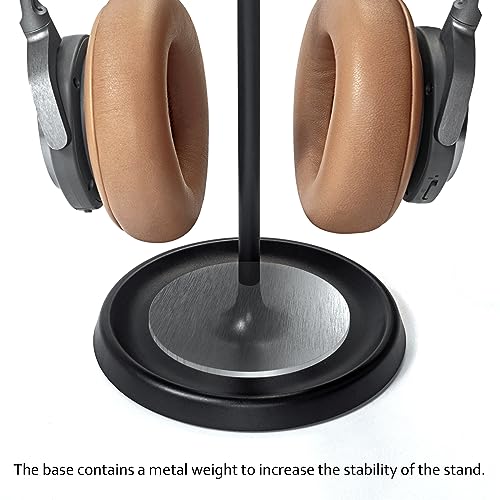 QinCoon Headphone Stand, Curved Headset Stand with Storage Tray, Heavy Base Gaming Headset Holder for AirPods Max, AirPods Pro, Beats, Bose, Sennheiser, Sony and More (Black) - Image 6
