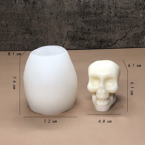 JIUYECAO Halloween-Totenkopf-Kerzenform, 30 ml, 3D-Totenkopf-Silikonform für Halloween, DIY, Kerzen, handgefertigte… – Bild 7