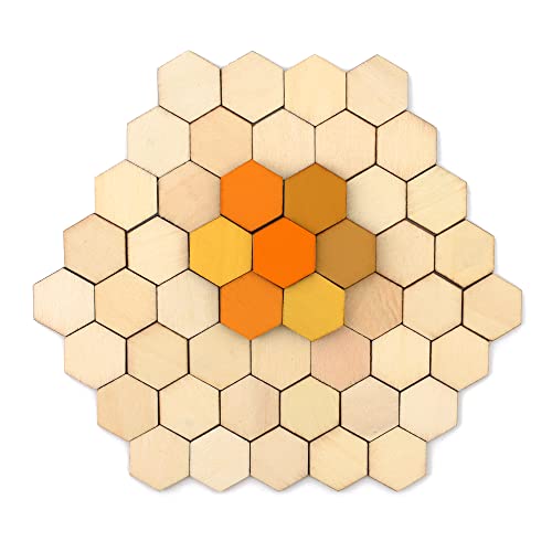Luckforest Hexagon Blank Unfinished Wood Slices, 100Pcs Wooden Pieces 25Mm/1Inch And 50Mm/2Inch Hexagon Wood Shape Blank Diy Natural Wooden For Diy Arts Craft Home Decoration Early Childhood Education #TOP5
