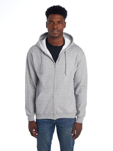 Jerzees -Men's NuBlend -Fleece -Sweatshirts & -Hoodies, Full Zip-Heather Grey, Medium