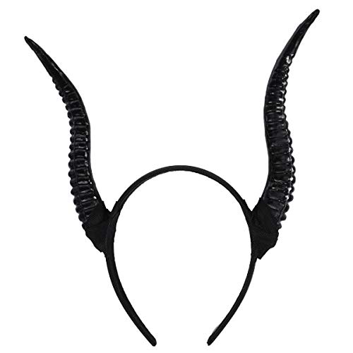 HEALSOPTHY Diadema de Halloween Cuernos Negros para Adultos y Niños, Diadema de Plástico Ligera y Duradera, Accesorios para Fiestas de Disfraces y Festival, Talla Única para Carnaval