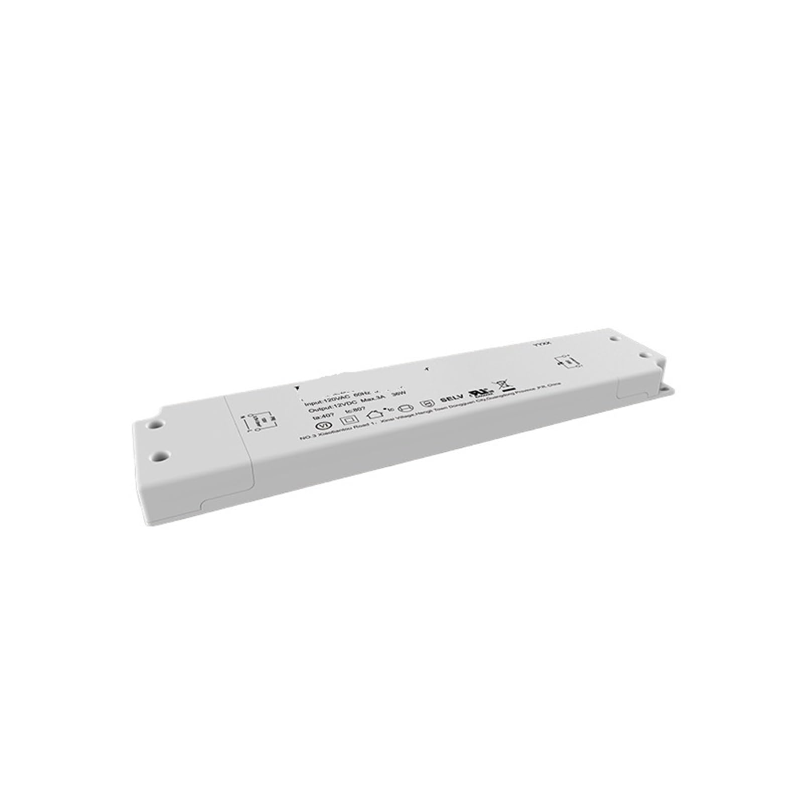 Alimentation 12V 36W ultra-mince AED36-12VLSTB-UL tension constante pour miroir