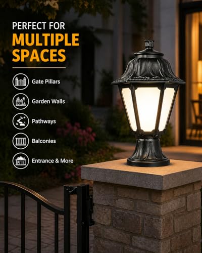 Image of Fumagalli|Outdoor Gate Light| Mikrolot Anna, Black Opal Diffuser| E27 Post Top| Shockproof| UV Stabilized| Antirust| Long-Life| IP55