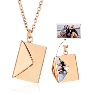 FindChic Locket Necklace for Women, Silver/Black/Rose Gold/Gold Plated Personalized Memorial Gifts, Custom Photo Jewelry for Loved Ones, Birthday Valentine's Day Keepsake, Versatile Styles A
