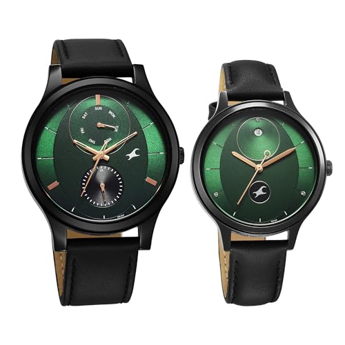 Image of Fastrack Mixmatch 4.0 Green Dial Pair Watch