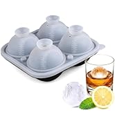 Large Ice Cube Tray,Silicone Ice Cube Trays for Freezer with Lids & Funnel,2.5 Inch Reusable Big ...