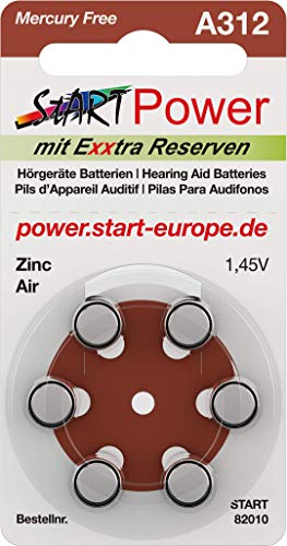 START - 60 Batterien für Hörgeräte - Typ A312-1.45V - 160mAh - PR41 82005