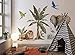 Osomhome Dschungeltiere 155x115cm - Safari, Zebra, Löwe, Tiger, Giraffe, Flamingo, Elefant, tropische Bäume Kinderzimmer Junge Babyzimmer Wandsticker Wandaufkleber Bilder Wandtattoo - os4018