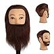 DaizySight Mann Frisierkopf 100% Echthaar mit Bart, Frisurenkopf Männlicher Haarschnitt Übungskopf mit Braun Haar, Friseur Kopf Mannequin Head Puppenkopf mit Tischklemme (35 cm)