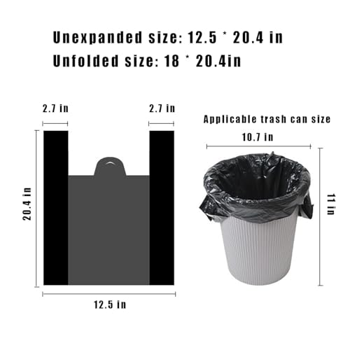 Image of 100 PCS Small Trash Bags,11.8x18 Inch 4 Gal Garbage Bags, Separated Unscented White Small Trash Bags for Bathroom Bedroom Office Trash Can, (Black 100PCS)