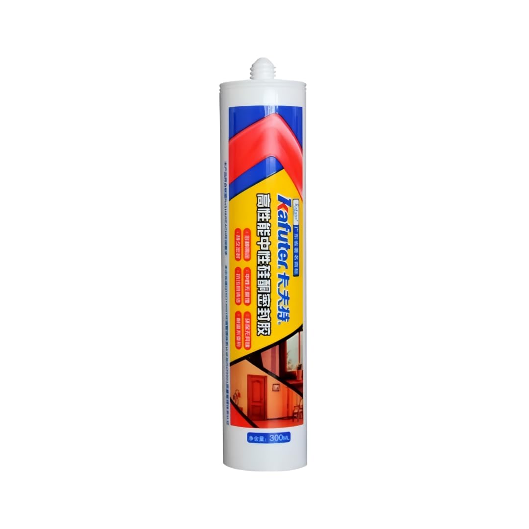 VIDOO Kafuter K-904 Neutralna Pasta Silikonowa, Architektoniczny Uszczelniacz Złączy Odporny na Warunki Atmosferyczne do Ram Okien Zewnętrznych Elewacji, 300ml - Przezroczysty