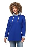 zwei Taschen Ulla Popken, Damen, große Größen, Sweatshirt, Streifendetails, Stehkragen, Langarm