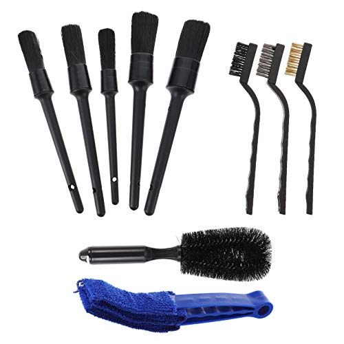 FAVOMOTO 10Pcs Auto Car Detail Brushes Set Conjunto de Limpeza para a Limpeza Do Interior Do Carro P