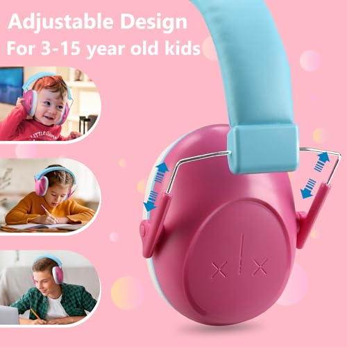 Image of ProCase Kids Noise Cancelling Headphones Ear Hearing Protection, Pink | Ear Defenders for Monster Jam Truck Firework Focus, Noise Reduction Canceling Ear Muffs for Sensory Autism Toddler Children