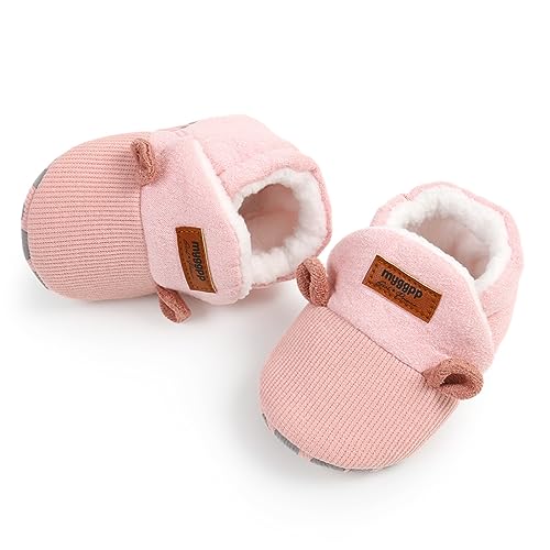 Image of LAFEGEN Baby Booties for Boys Girls with Soft Lining Non Slip Gripper Newborn Infant Slipper Socks Toddler First Walker Crib Shoes 0-18 Months