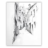 Druck-Palast Bleistiftzeichnung Altstadt Aufgang Poster - 