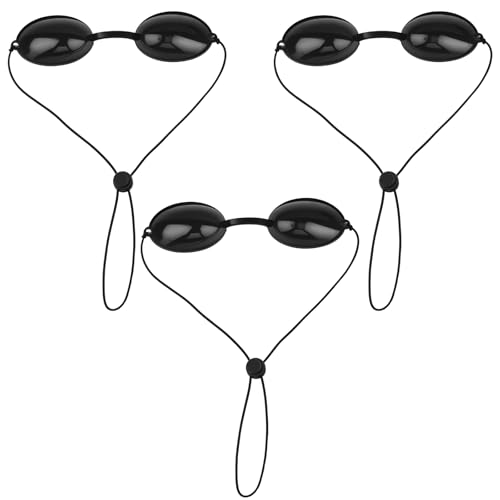 NICECRAFT 3 pares de gafas protectoras de luz LED IPL, gafas de protección ocular de luz roja, gafas de protección para la cama de bronceado, gafas de seguridad para tomar el sol, protectores de ojos