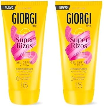 Giorgi Line Gomina Super Rizos con Aloe Vera, Gel Definidor Apto Método Curly sin Residuos 0% Siliconas 0% Alcohol, Controla el Frizz del Cabello Rizado y Ondulado, Fijación 5-170 ml (Paquete de 2)