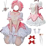 Linnektome Pink Uniform Madoka Dress Costume Full Set For Women Party Suit