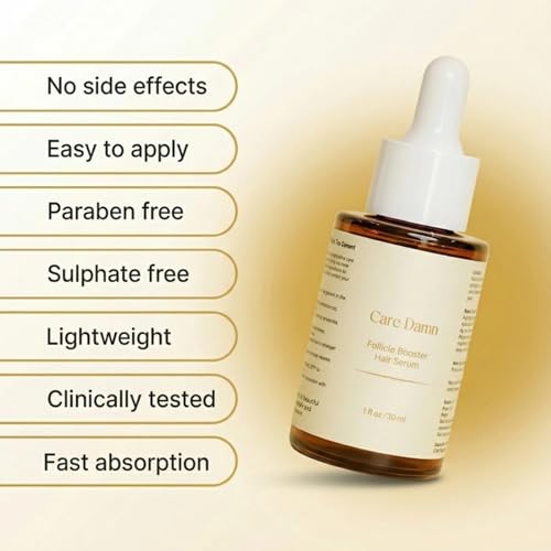 Image of CARE DAMN Hair Regrowth Serum for Hair Fall Control | Redensyl, Procapil, Anagain, Baicapil & Rosemary Extract | Follicle Booster for Stronger Hair | Suitable for Men & Women (30 ml) (Pack of 1)
