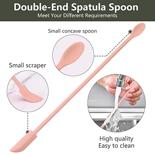Dufeimoy 4Pcs Mini Spatula Silicone Spatula Set, Makeup Spatula Tiny Spatulas For Cosmetics, Small Spatula Beauty Spatula, Rubber Spatula Thin Jar Spatula Food Scraper For Kitchen Use, Apricot Yellow #TOP3