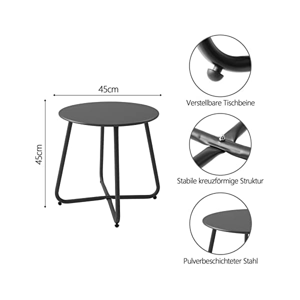 Fokebel Beistelltisch aus Metall Schwarz