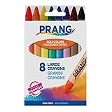 Prang Crayons, Large Size, Box of 8 Crayons, Tuck Box, Assorted Colors (00900)