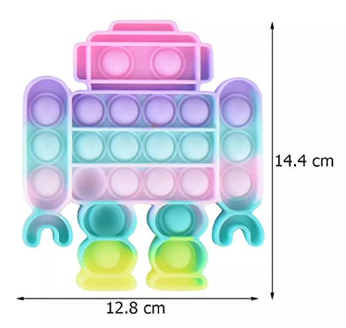 Image of FunBlast Robot Design Pop It Fidget Toy - Autism Special Needs Silicone Stress Reliever, Squeeze Sensory Toy (Robot)