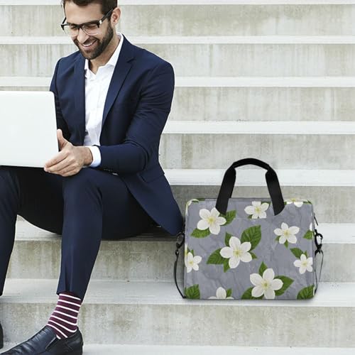 Maletín para portátil 15.6 pulgadas blanco con flores miniatura 3
