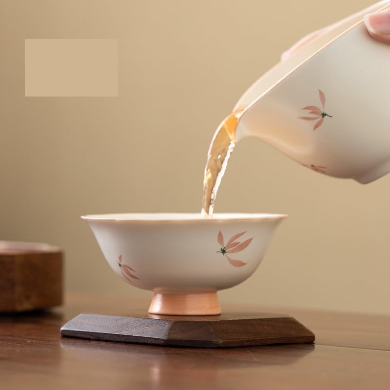 GSOUL Kungfu Tea cup Butterfly Orchid Ceramic Teacup Home Drinking Tea Cup Single Master Simple Small Brewing Cups Small Tea Cups