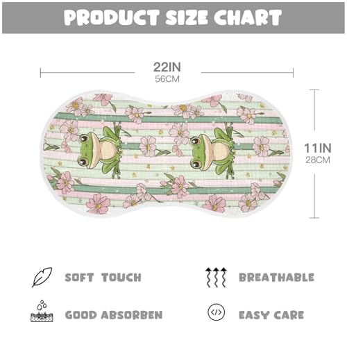 vvfelixl Baby Burp Cloths Frog with Flower Baby Newborn Cotton Burping Cloths Set Babys Washcloths 4 Pack2