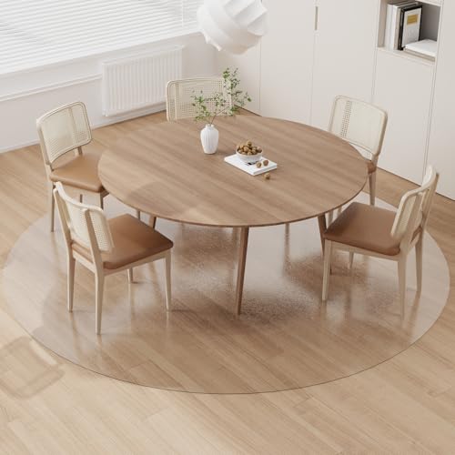 ZPAI Clear Vinyl Area Mat for Under Dining Table, 8ft Round