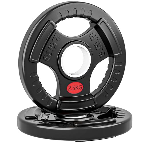 SPORTNOW Olympic Weight Plates 2 x 2.5kg 2/5cm Tri-Grips