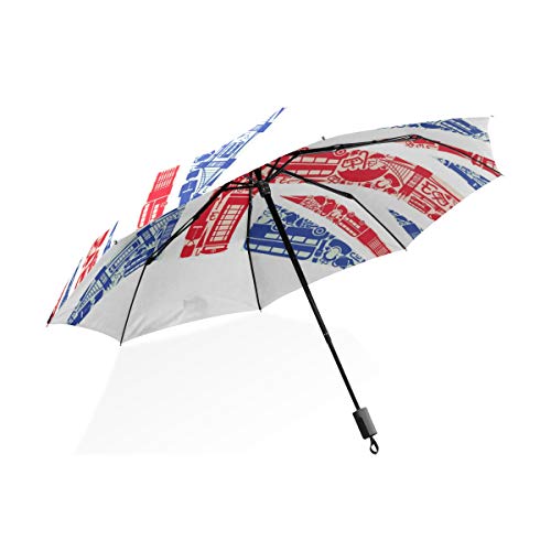 Preisvergleich Produktbild ISAOA Automatischer Reise-Regenschirm,kompakt,faltbar,Mod... stilvolles personalisiert,Winddicht Stockschirm,Ultraleicht,UV-Schutz,Reg... für Damen,Herren und Kinder